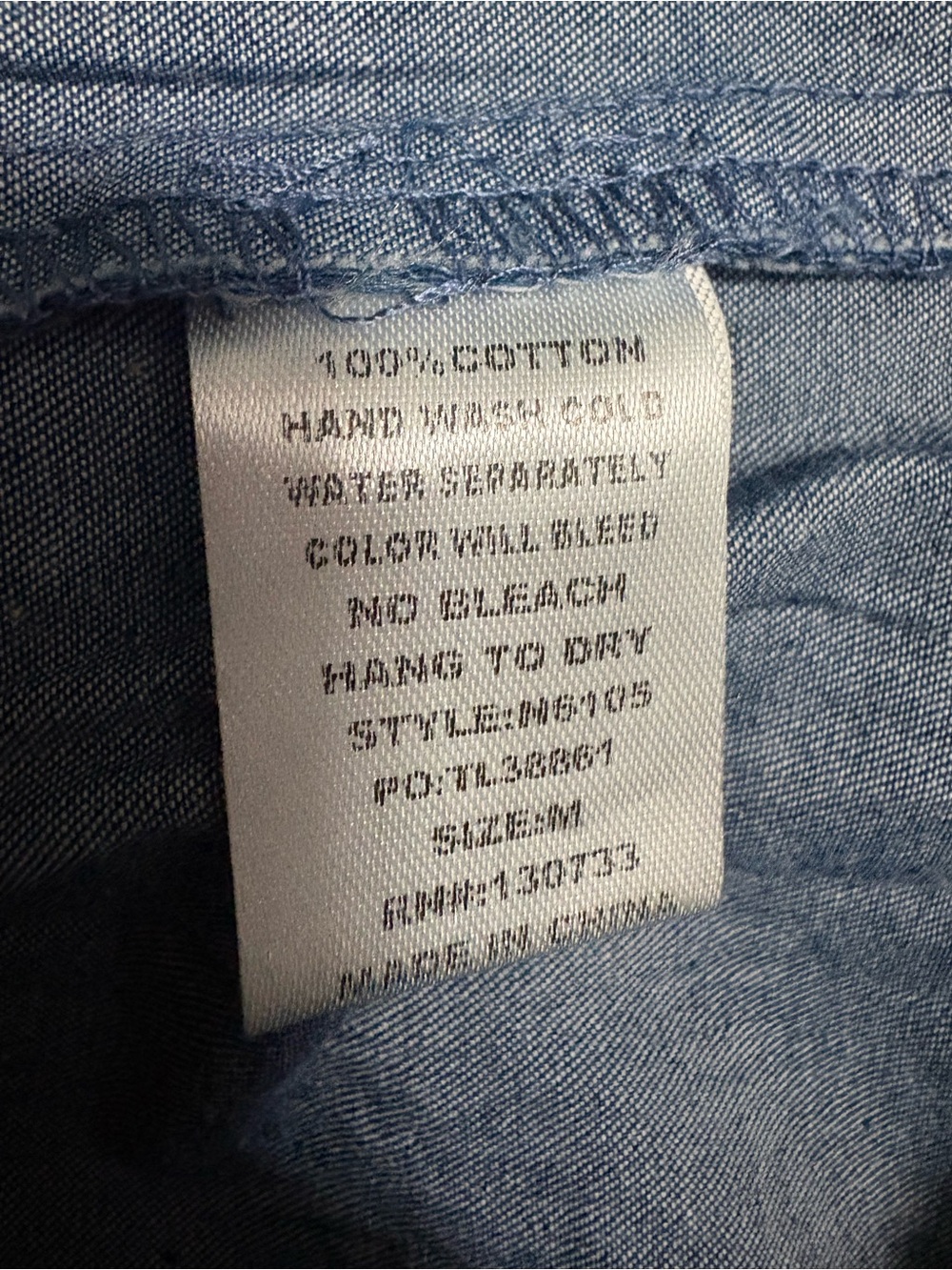 Umgee Blue Denim Button-Down Blouse - Picture 7 of 7